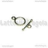 Chiusura Composta in metallo argentato 14x10mm e 16mm
