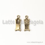 Charm orologio a pendolo in metallo color bronzo 18x8mm