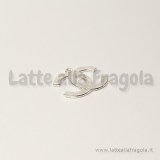 Charm stile Chanel 17x15mm in metallo argentato satinato
