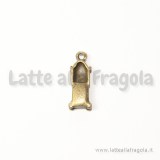 Charm orologio a pendolo in metallo color bronzo 18x8mm