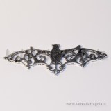 Connettore pipistrello in metallo filigranato argento antico 56x19mm