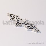 Connettore pipistrello in metallo filigranato argento antico 56x19mm