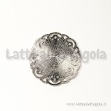 Base per Cammeo in metallo Silver Plated 40x35mm per cammei 25x19mm