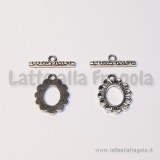 Chiusura composta in metallo argento antico 18x14mm