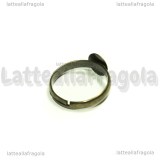 Base anello regolabile in metallo color bronzo con piattello 8mm