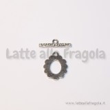 Chiusura composta in metallo argento antico 18x14mm
