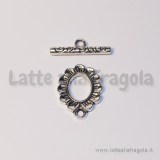 Chiusura composta in metallo argento antico 18x14mm