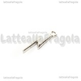 Charm Fulmine in metallo argento antico 20x6mm