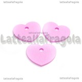 3 Ciondoli Cuore in legno rosa 30x26mm