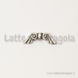 Spaziatore ali d'angelo in metallo argento antico 20x7mm