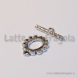 Chiusura composta in metallo argento antico 18x14mm
