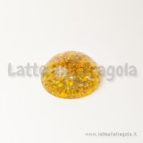 Cabochon in resina con veri fiori disidratati gialli 24mm