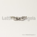 Spaziatore ali d'angelo in metallo argento antico 20x7mm