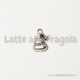 Charm cappello Babbo Natale in metallo argento antico 16x10mm