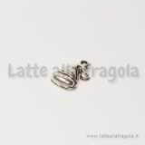Charm cappello Babbo Natale in metallo argento antico 16x10mm