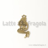 Ciondolo Sirenetta in metallo color bronzo 29x14mm