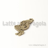 Ciondolo Sirenetta in metallo color bronzo 29x14mm
