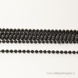 1 Metro di Catena a pallini in metallo smaltato nero 2mm