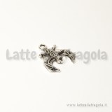 Charm pipistrello in metallo argento antico 18x16mm