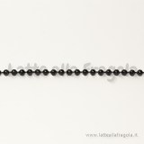 1 Metro di Catena a pallini in metallo smaltato nero 2mm