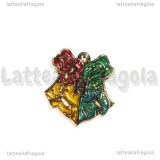 Ciondolo Stemmi Casate della saga di Harry Potter in metallo dorato smaltato 25x22mm