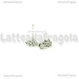 Coppia Perni a Fiore con asola in Argento 925 8x5.5mm