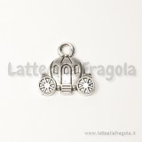 Charm carrozza di Cenerontola in metallo argento antico 20x20mm