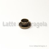 Ciondolo 3D tazzina e piattino in metallo bronzo antico 14x8mm