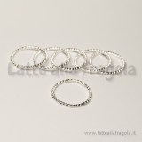 5 Anelli chiusi in metallo Silver Plated 18mm