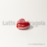 Cuore in ceramica rosso effetto perlato 21x19mm