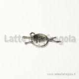 Charm gomitolo con aghi in metallo argento antico 26x11mm