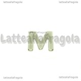 Ciondolo Lettera M in Acciaio Inox 11x10.5mm