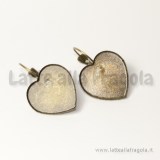 Coppia Monachelle color bronzo con piattello a cuore 20mm