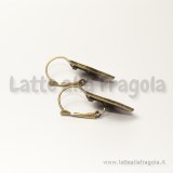 Coppia Monachelle color bronzo con piattello a cuore 20mm