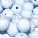 10 Perle in Silicone Azzurro 12mm