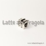 Macchina fotografica foro largo in metallo argento antico 10x9mm