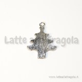 Ciondolo Albero di Natale in metallo argento antico 26x33mm