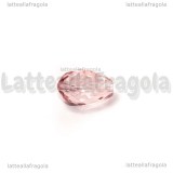 Goccia in vetro sfaccettato rosa 15x10mm