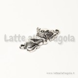 Connettore gattino in metallo argento antico 29x13mm