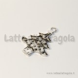 Ciondolo Albero di Natale in metallo argento antico 26x33mm