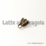 Portapendente in metallo color bronzo decorazioni in rilievo 15x9.5mm