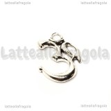 Ciondolo simbolo Omh in metallo argento antico 26x22mm