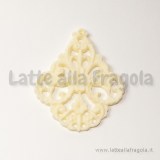 Ciondolo Candeliere Filigrana 55x45mm in resina Bianco Latte