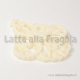Ciondolo Candeliere Filigrana 55x45mm in resina Bianco Latte