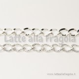 Bracciale 20cm in metallo silver plated maglia ritorta lavorata 9x5mm