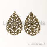 Filigrana a goccia color bronzo 48x28mm