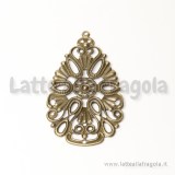 Filigrana a goccia color bronzo 48x28mm