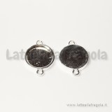 Connettore in metallo silver plated base tonda adatta a 16mm