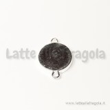 Connettore in metallo silver plated base tonda adatta a 16mm