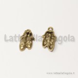 Charm scarpette danza in metallo color bronzo 19x11mm